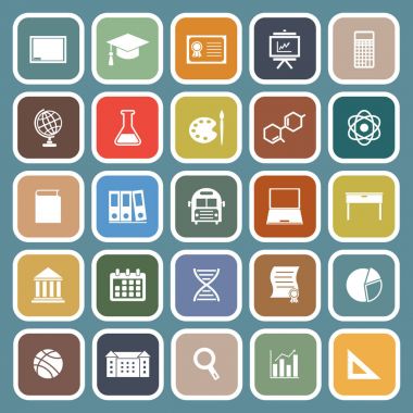 Eğitim düz simgesi mavi zemin üzerine