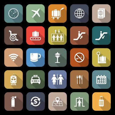 Havaalanı düz kutsal kişilerin resmi ile uzun gölge