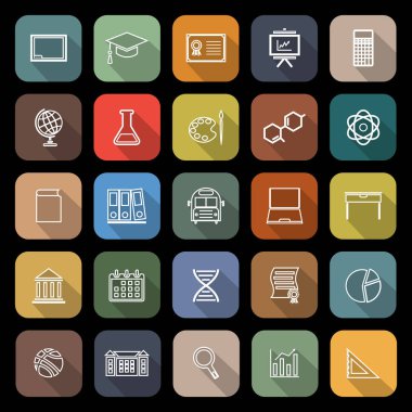 Eğitim çizgi düz kutsal kişilerin resmi ile uzun gölge