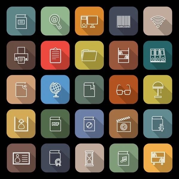 Kütüphane çizgi düz kutsal kişilerin resmi ile uzun gölge