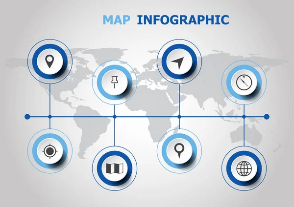 Infographic design met kaartpictogrammen — Stockvector