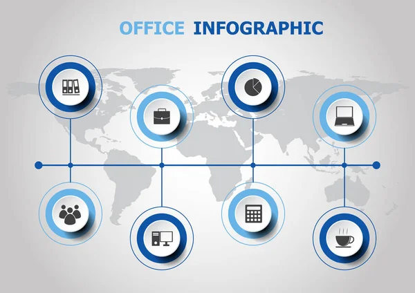 Infographic σχεδιασμό με εικονίδια του office — Διανυσματικό Αρχείο