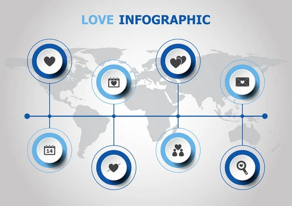 Infographic ontwerp met liefde pictogrammen — Stockvector
