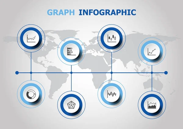 Design infográfico com ícones gráficos — Vetor de Stock