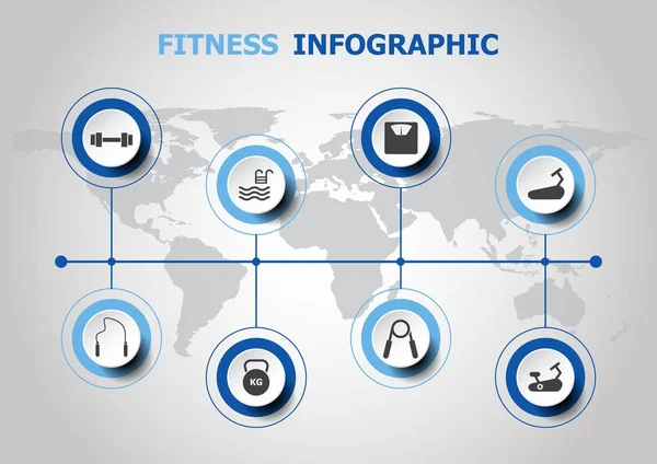 Infographic ontwerp met fitness pictogrammen — Stockvector