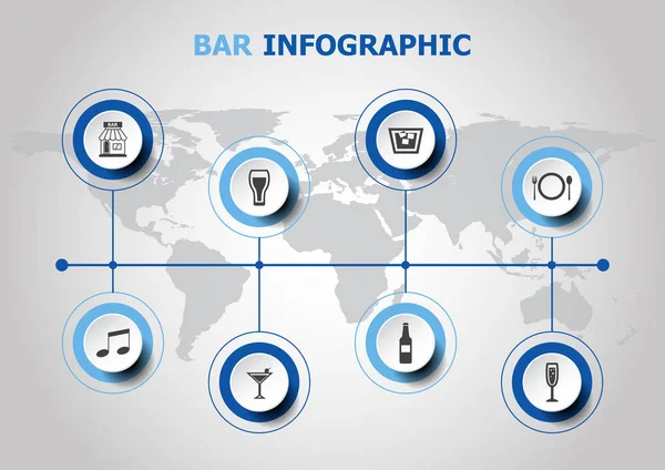 Diseño infográfico con iconos de barra — Archivo Imágenes Vectoriales