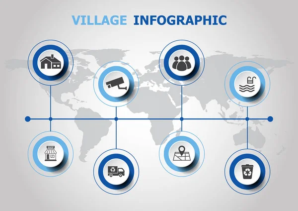 Infographic tasarım ile köy kutsal kişilerin resmi — Stok Vektör
