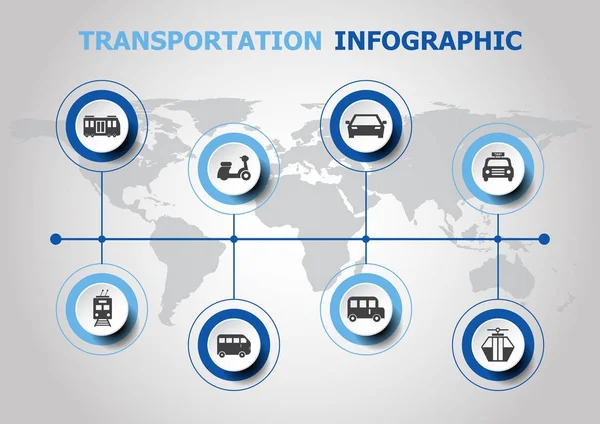 Diseño infográfico con iconos de transporte — Vector de stock