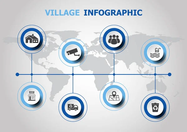 Diseño infográfico con iconos del pueblo — Archivo Imágenes Vectoriales