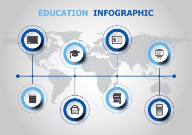 Infographic tasarım eğitim simgeleri ile