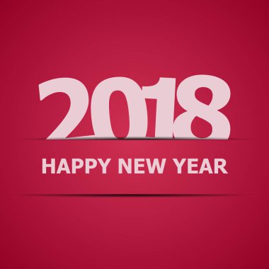 2018 mutlu yeni yıl kırmızı zemin üzerine