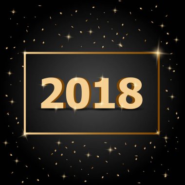 Koyu arka plan ile altın 2018 mutlu yeni yıl