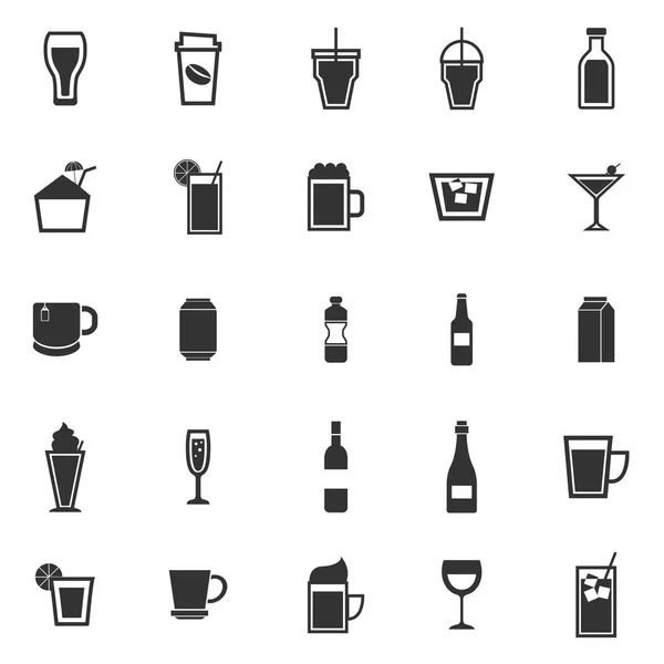 Iconos de bebidas sobre fondo blanco — Archivo Imágenes Vectoriales