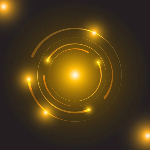 Krásné zlaté zářící kruh světla — Stockový vektor
