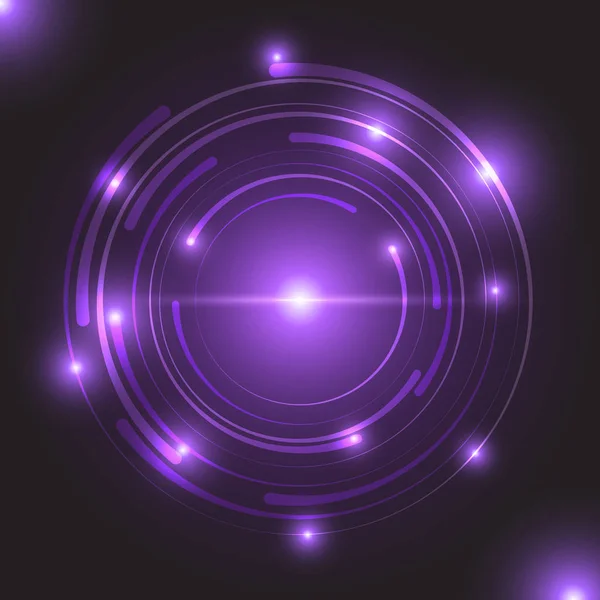 Mooie paarse gloeiende cirkel licht — Stockvector