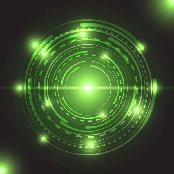 Hermosa luz círculo brillante verde — Vector de stock