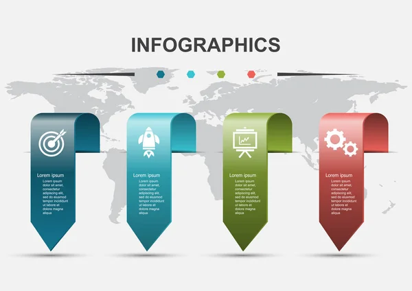 Modelo de design infográfico com banners gradientes — Vetor de Stock