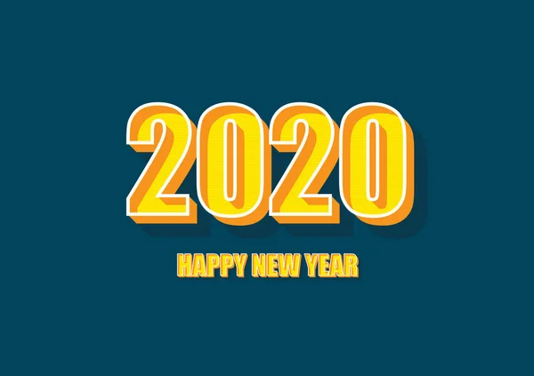 快乐的新年2020与漫画书风格 — 图库矢量图片