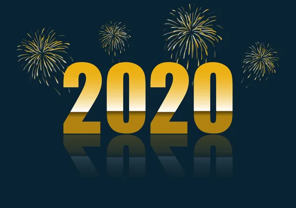 Frohes neues Jahr 2020 mit Besinnung — Stockvektor
