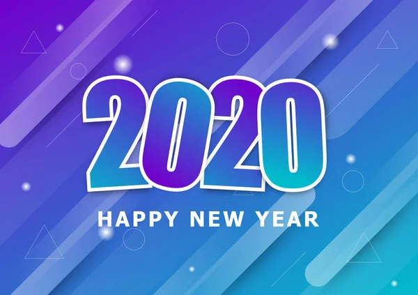 有五彩缤纷背景的快乐新年2020 — 图库矢量图片