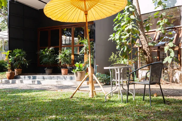 Garden decorated in coffee shop — Stock Photo, Image