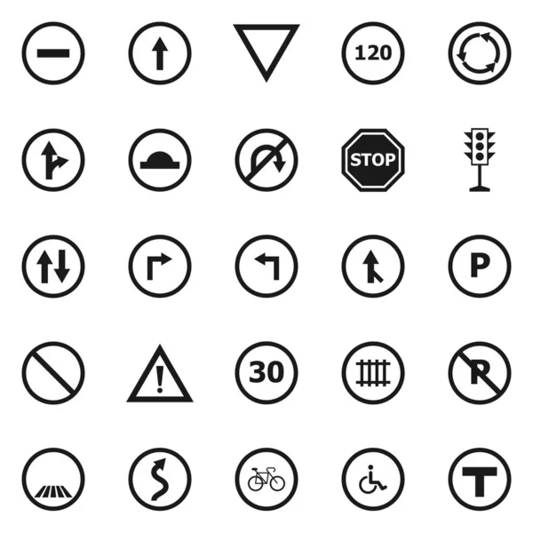 Señal de tráfico iconos sobre fondo blanco — Archivo Imágenes Vectoriales
