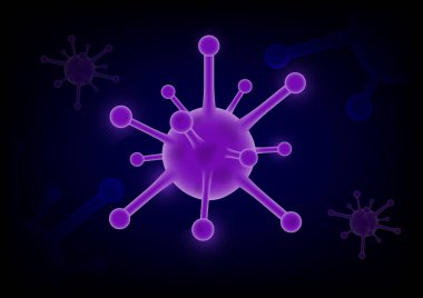 Coronavirus COVID-2019 mor fütüristik arka plan, hisse senedi vektörü