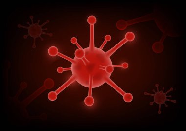 Coronavirus COVID-2019 kırmızı fütürist arkaplan, hisse senedi vektörü
