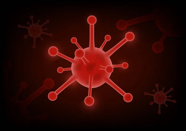 Coronavirus Covid 2019 Κόκκινο Φουτουριστικό Φόντο Διάνυσμα Αποθέματος — Διανυσματικό Αρχείο