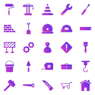 Beyaz arkaplan üzerinde yapılandırma gradyanı simgeleri, stok vektörü