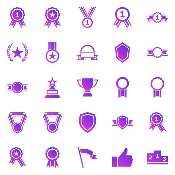 Iconos Gradiente Premio Sobre Fondo Blanco Vector Stock — Archivo Imágenes Vectoriales