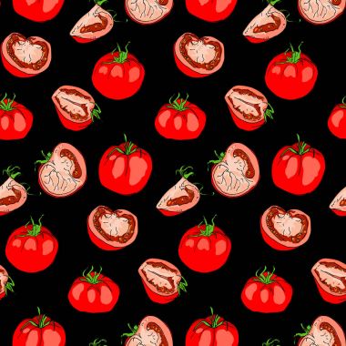 Parlak domates bütün ve adet seamless modeli