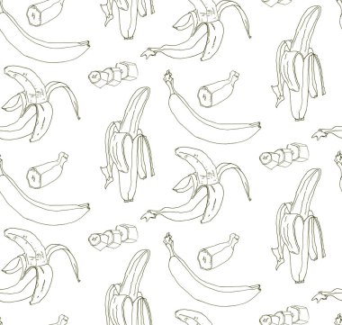 Dikişsiz desen bütün ve muz ve ananas parçaları
