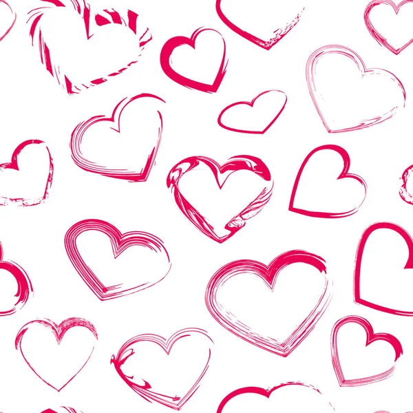 Röda hjärtan seamless mönster — Stock vektor