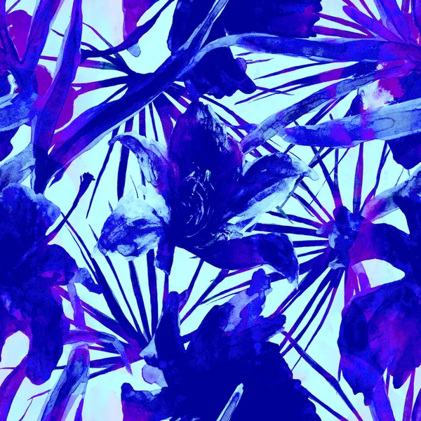 çiçekler ve yapraklar seamless modeli