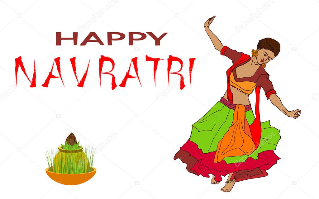 Happy Navratri vector illustration