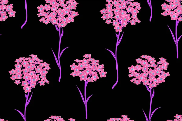 Nahtloses Muster mit rosa Blüten — Stockvektor