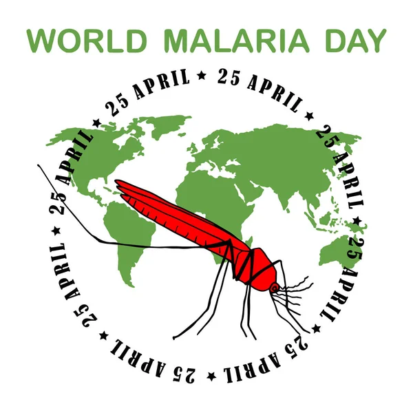 Всесвітня листівка Малярії — стоковий вектор