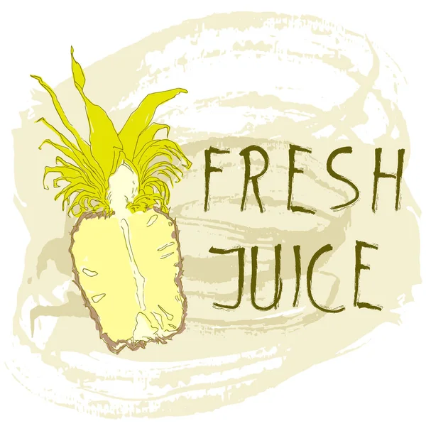 Jus d'ananas frais — Image vectorielle