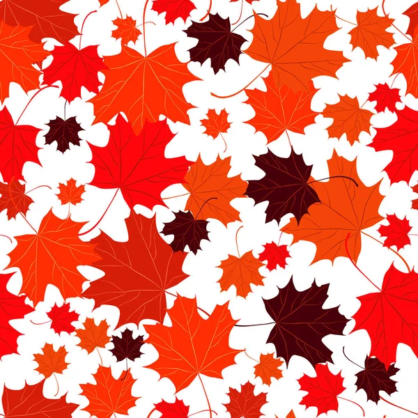 Fond sans couture avec des feuilles d'érable rouge . — Image vectorielle