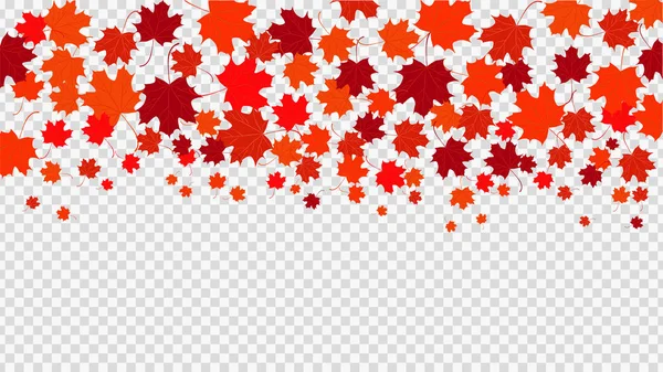 Fond horizontal avec des feuilles rouges — Image vectorielle