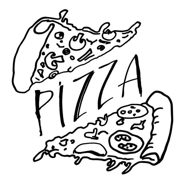 Πίτσα συρμένο χέρι σκίτσο — Διανυσματικό Αρχείο