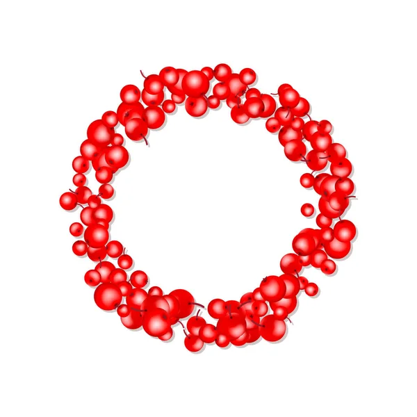 Modèle rond avec des baies rouges — Image vectorielle