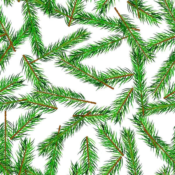 クリスマスツリーモミの枝シームレスパターン — ストックベクタ