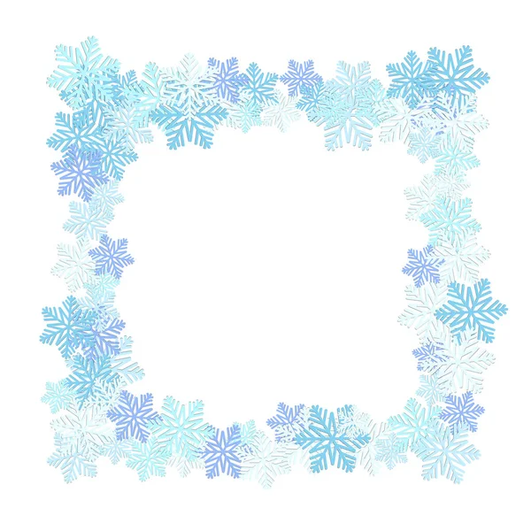 Cadre flocon de neige sur un blanc — Image vectorielle