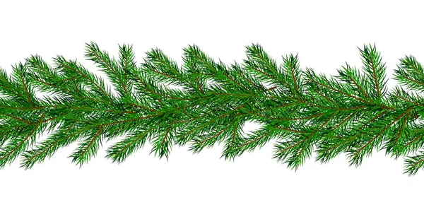 Kerstboom sparren tak naadloos patroon — Stockvector