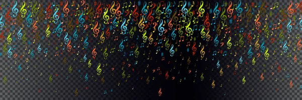 Muzikale kleurrijke noten naadloos patroon — Stockvector