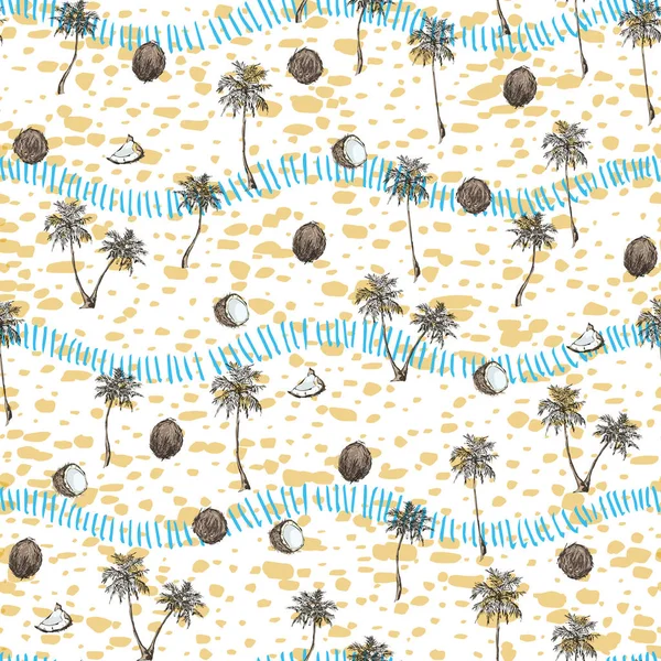 Palmiers tropicaux motif sans couture — Image vectorielle