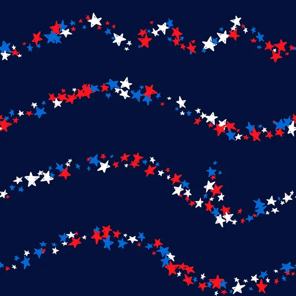 Varrat nélküli mintát, kék, piros, fehér csillaggal — Stock Vector