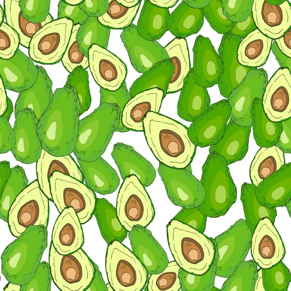 Naadloos tropisch patroon met avocado — Stockvector